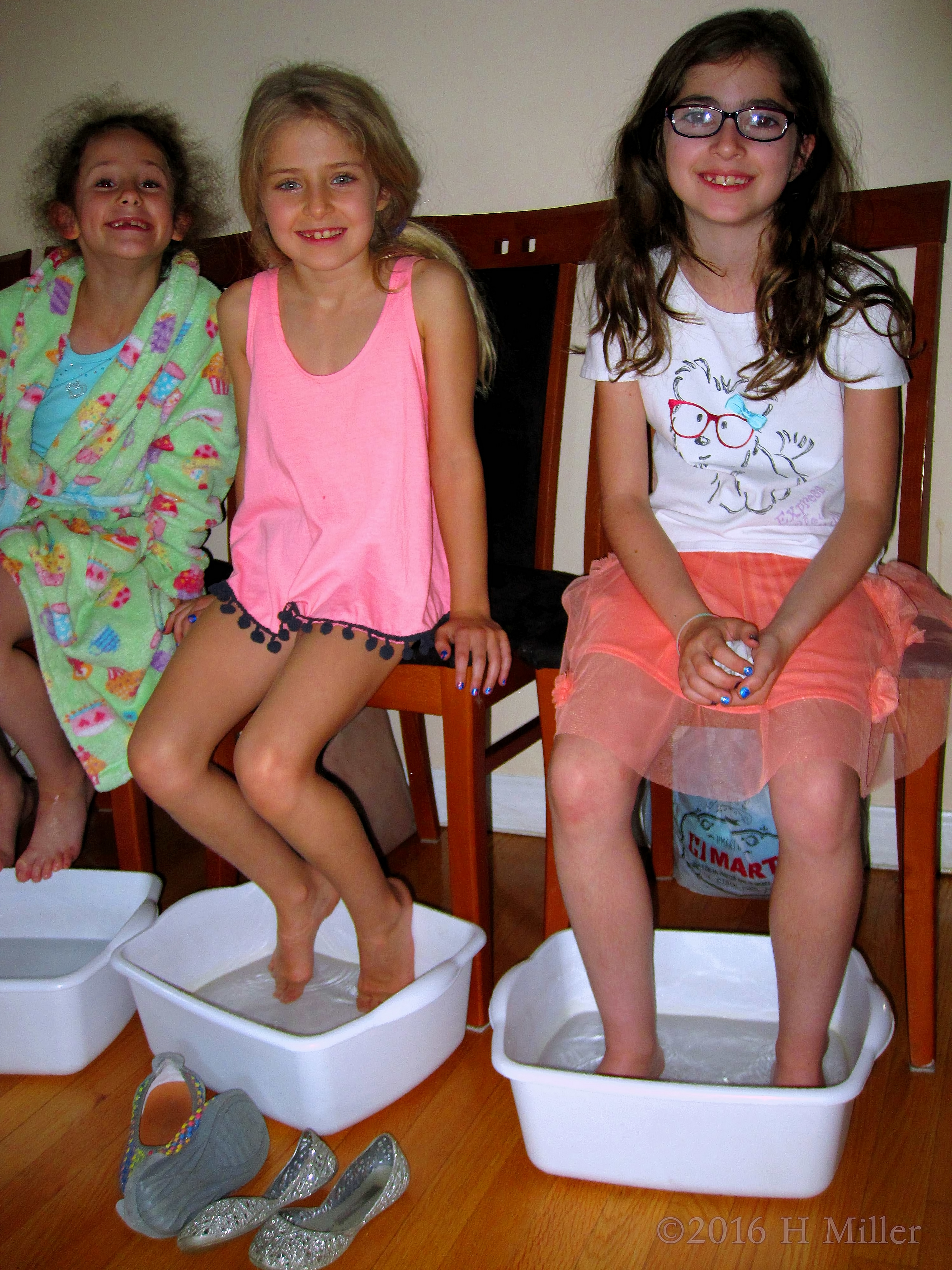 Friends And Kids Pedicures Together. 